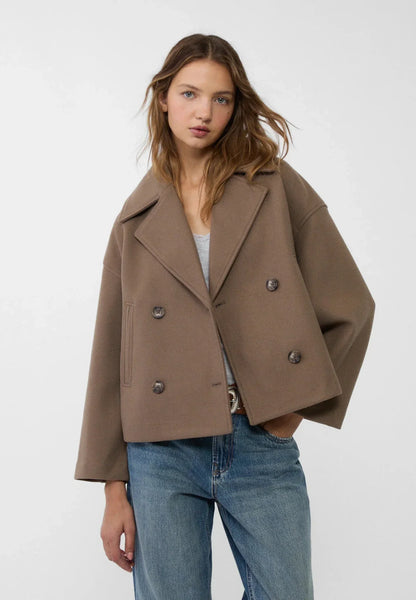 Veste femme – Coupe oversize – Style structuré – Boutonnage croisé – Style court