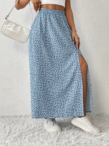 Long slit skirt for women - Floral print