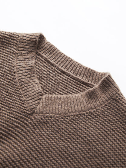 Alessia Cropped V-Neck Sweater | Ribbed V-Neck Sweater
