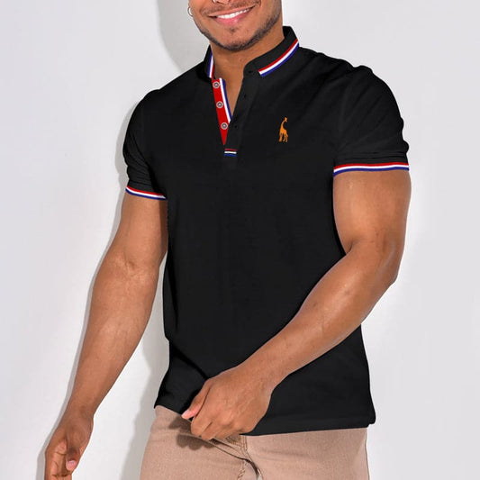 Men's polo – Slim fit – Ribbed collar – Subtle embroidered motif