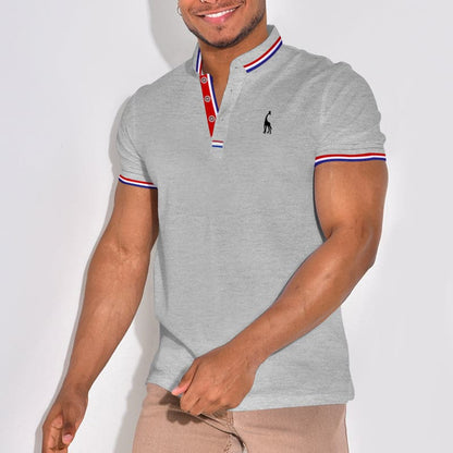 Men's polo – Slim fit – Ribbed collar – Subtle embroidered motif