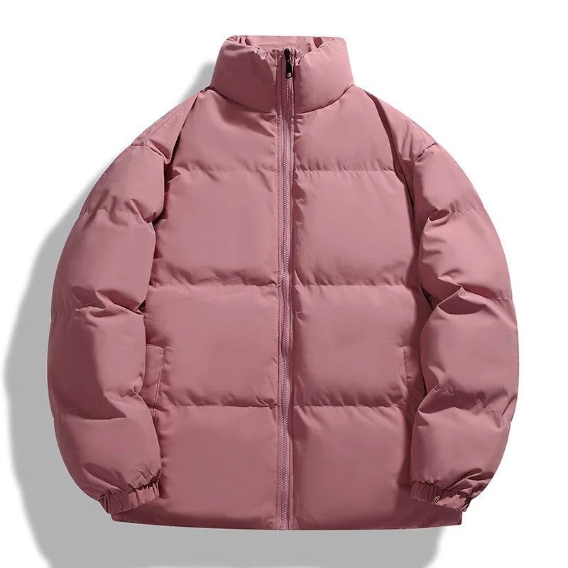 Men's Puffer Jacket - Stand Collar - Oversized Cut - Waist Length