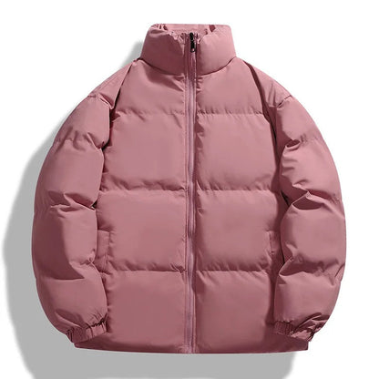 Men's Puffer Jacket - Stand Collar - Oversized Cut - Waist Length