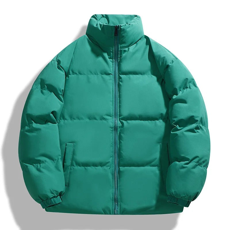 Men's Puffer Jacket - Stand Collar - Oversized Cut - Waist Length