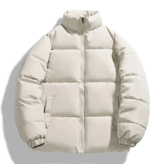 Men's Puffer Jacket - Stand Collar - Oversized Cut - Waist Length