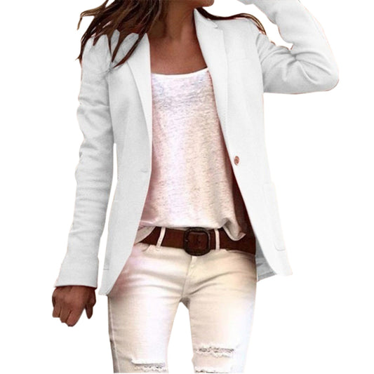 Blazer femme – Coupe slim – Tissu structuré luxe – Col à revers classique
