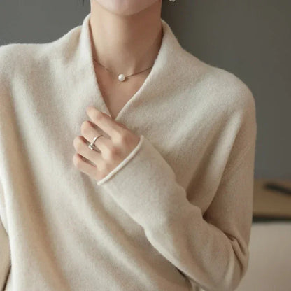 Chiara Relaxed Fit Pullover | V-Neck Wrap Front Pullover
