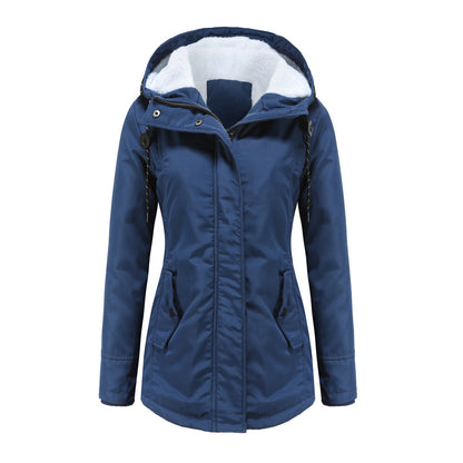 Veste imperméable femme – Coupe cintrée – Doublure chaude – Capuche ajustable